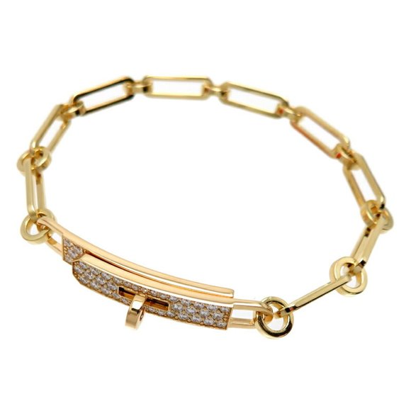 Hermes Jewelry - HERMES 750YG Diamond Kelly Chain Women's Bracelet 750 Yellow Gold